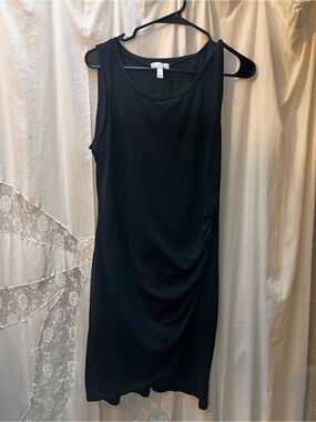 Leith Black Sleeveless Midi Shift Dress
